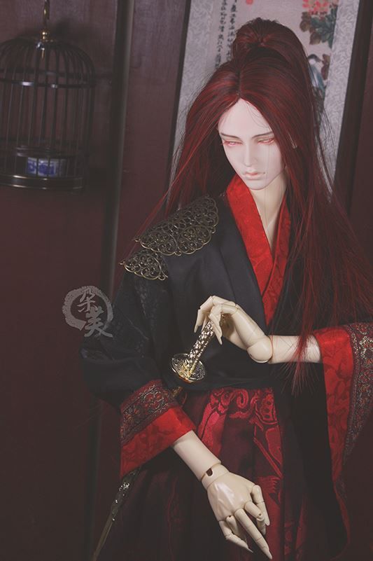 +朵芙+BJD酒紅古裝造型髮+馬尾（3分）