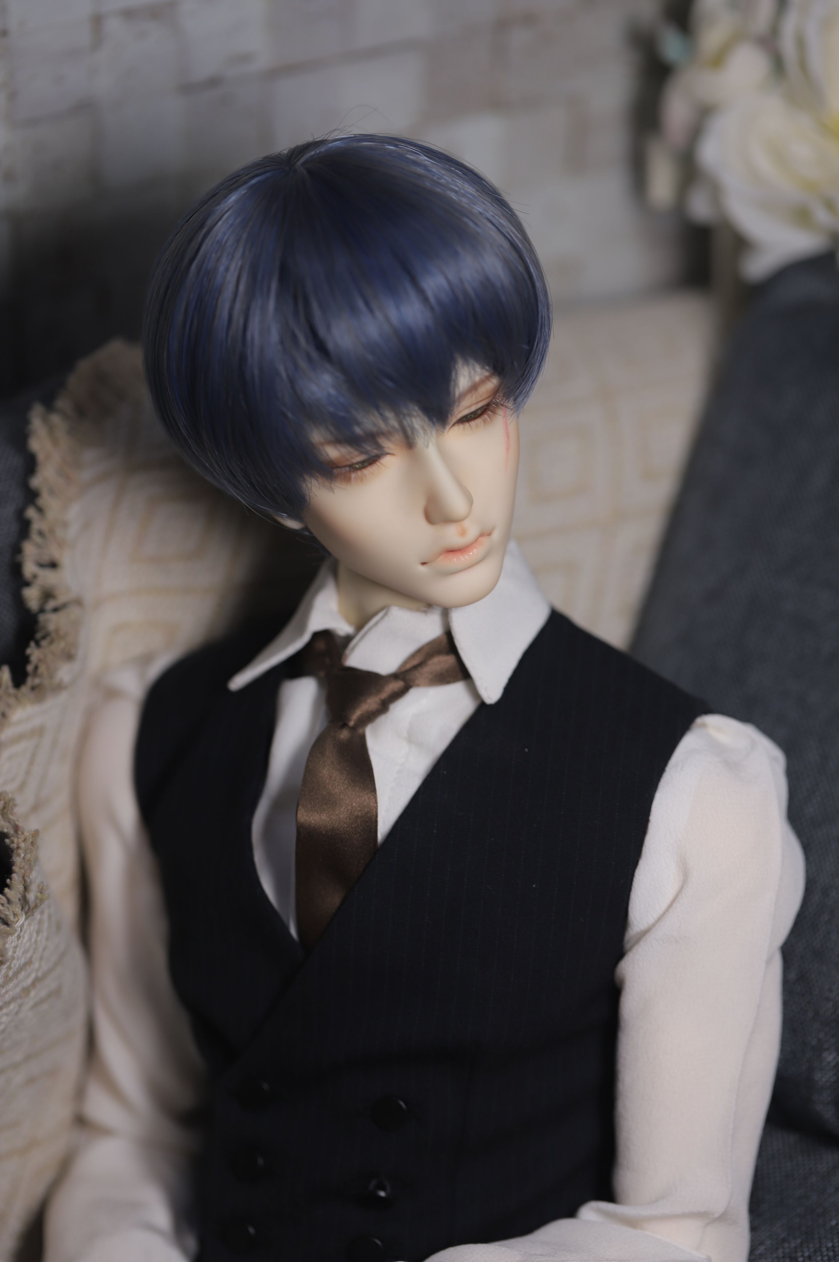 +朵芙+BJD孔雀藍短髮波波頭（3分+小3分）