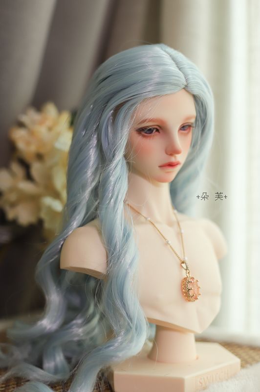 +朵芙+BJD淺藍混色長捲髮（3分）