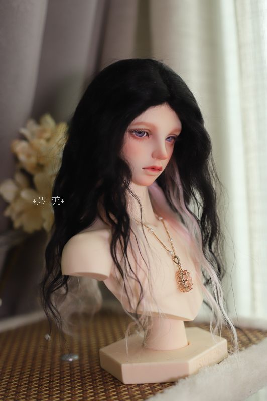 +朵芙+BJD黑拼粉中分馬海毛（3分）