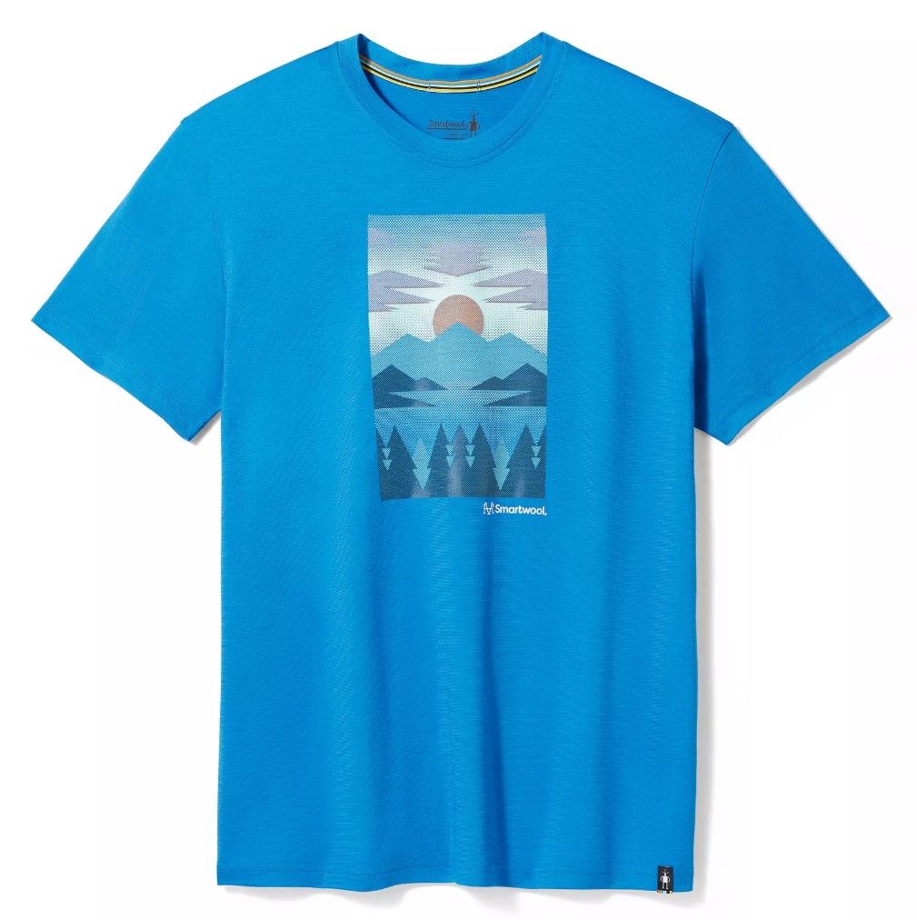 男生 Smartwool Merino 150 山脈塗鴉 短袖排汗T-shirt