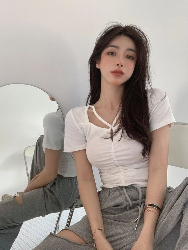 預購-2200性感短袖上衣-白色