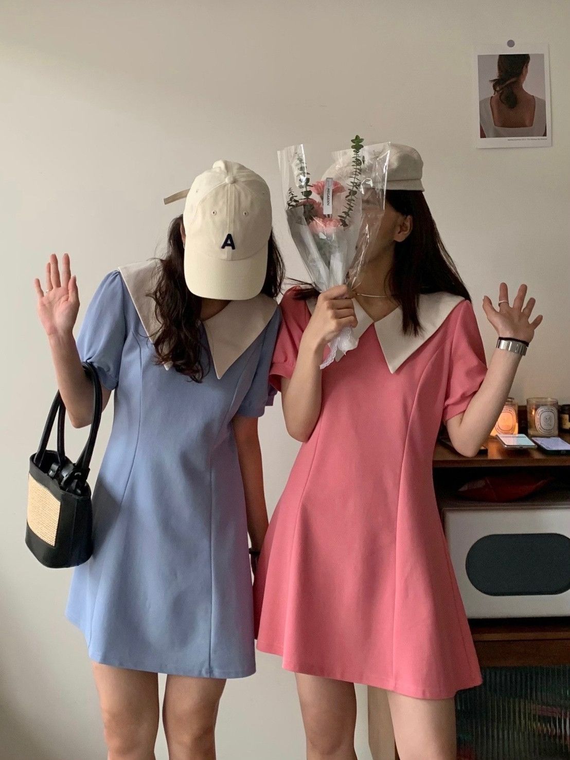 預購-2209可愛撞色大翻領連身裙