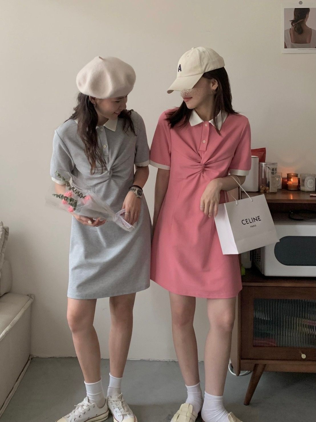 預購-2211扭結POLO領短袖連身裙