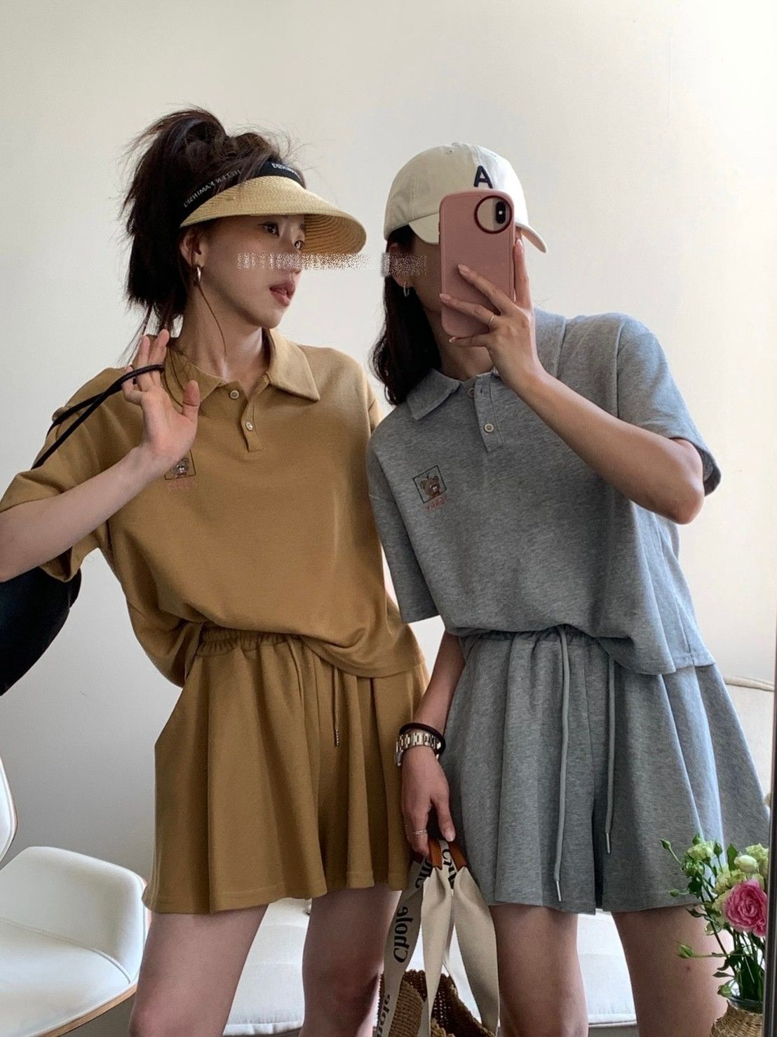 預購-2216慵懶寬鬆POLO領兩件式套裝