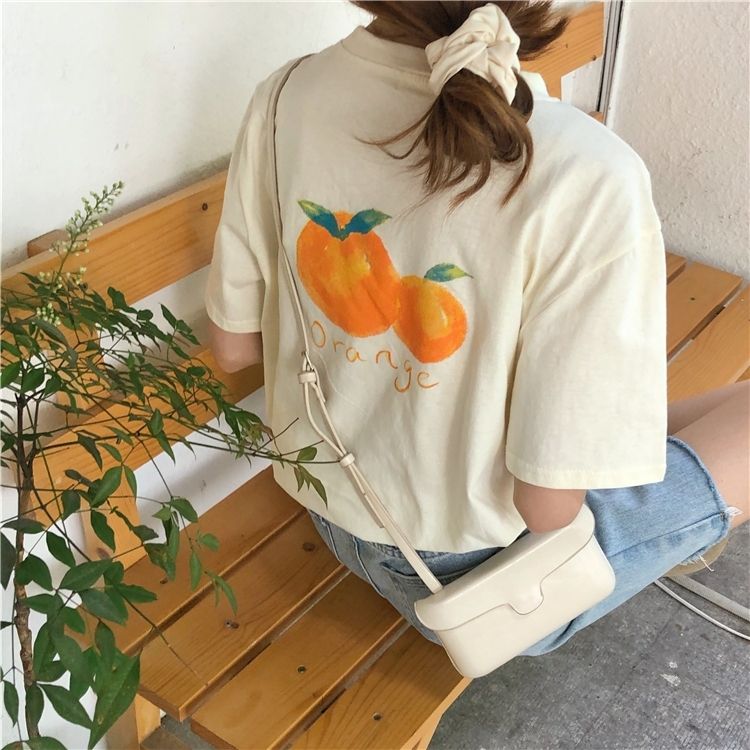 預購-2236簡約可愛の水果印花上衣-Orange