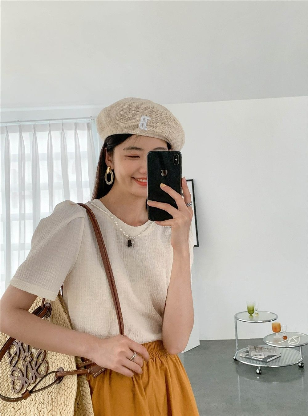 預購-2239韓版氣質可拆鍊條圓領上衣-白色