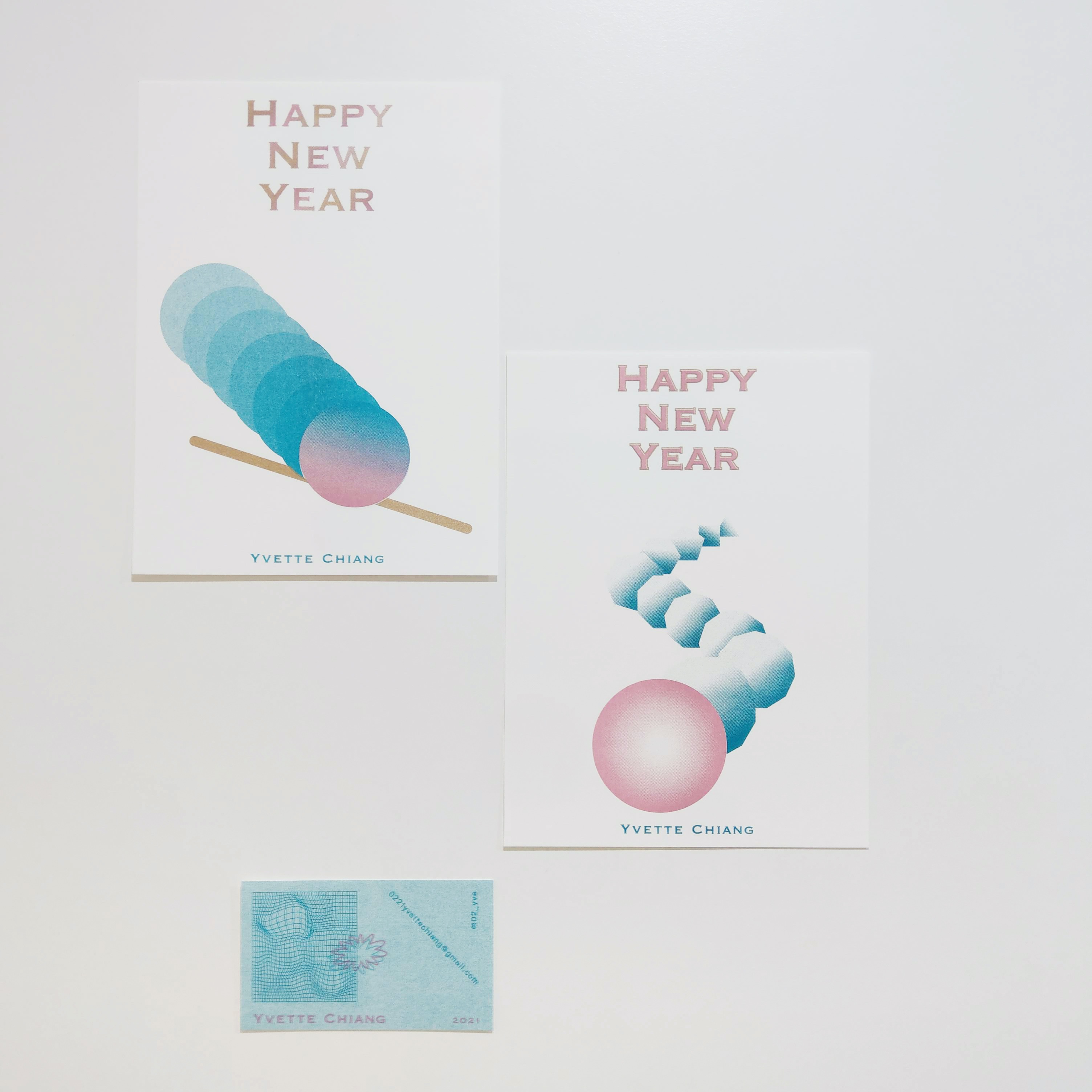 收藏推薦！特色新年賀卡 Risograph 孔版印刷 三色特殊色印刷 日本美禾紙151g厚紙