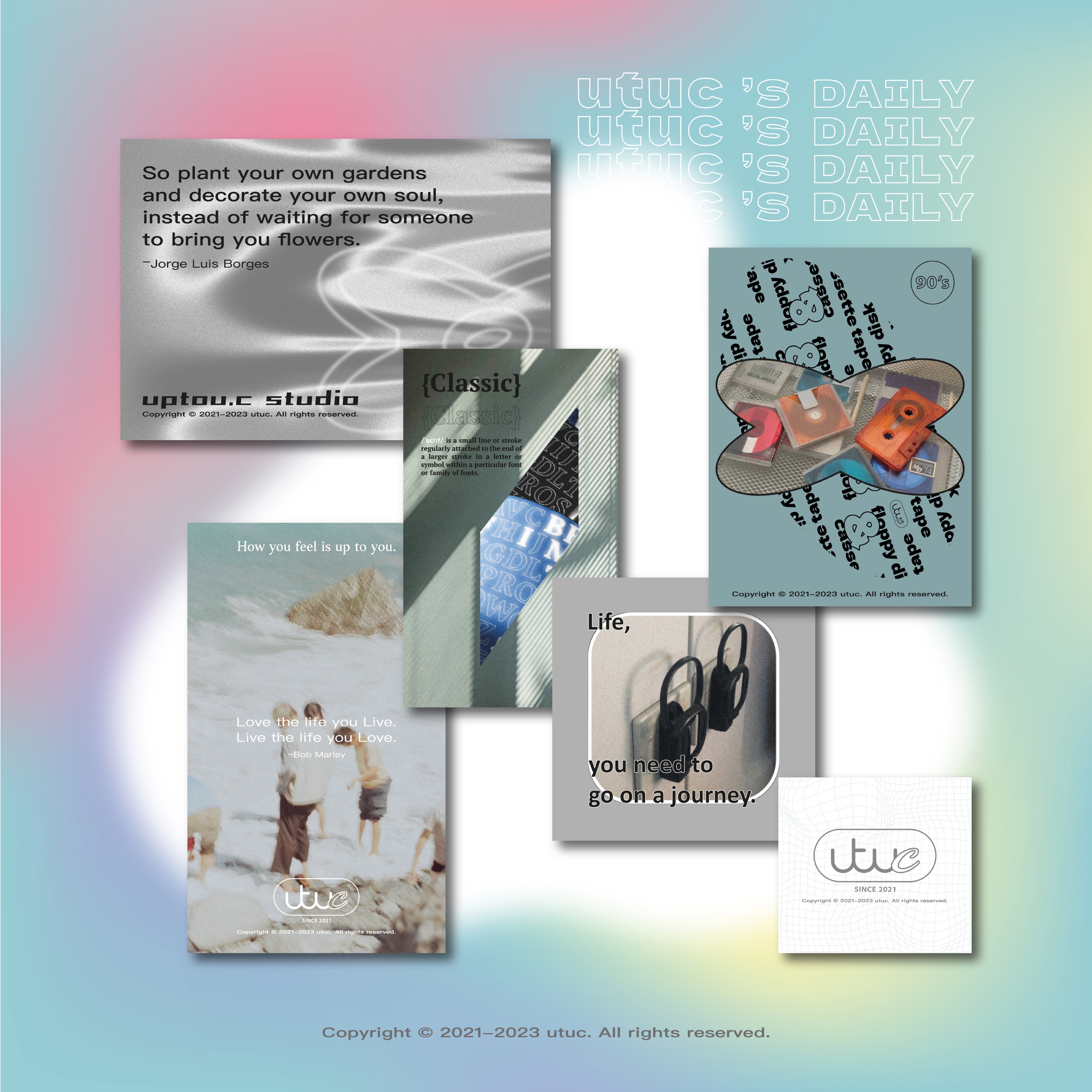 utuc’s daily ＆ values Sticker Pack （合成貼紙／畫刊紙）拼貼素材包