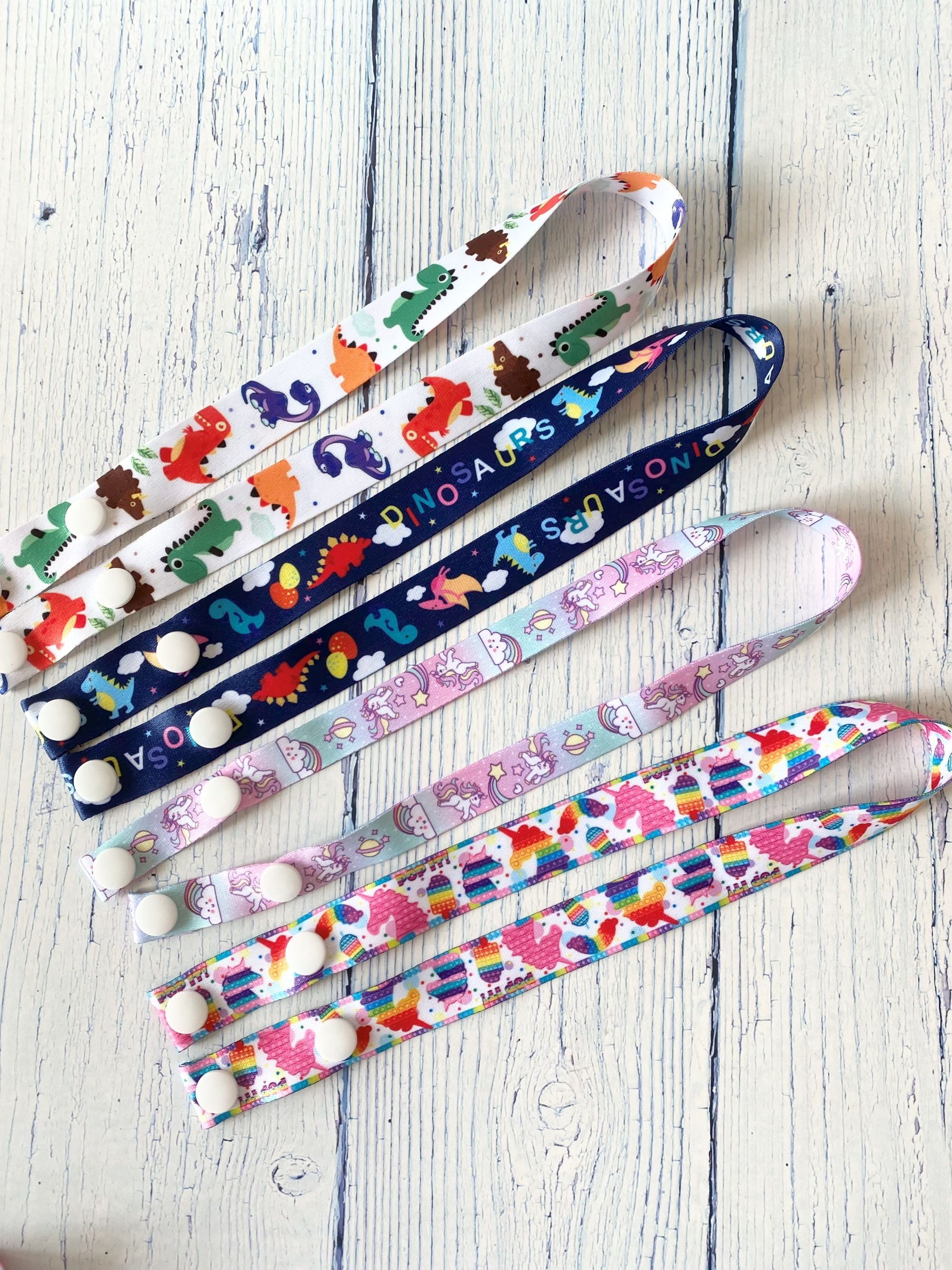 口罩掛繩 口罩繩 兒童 雙面圖案 彩虹小馬 獨角獸 恐龍 汽車 挖土機