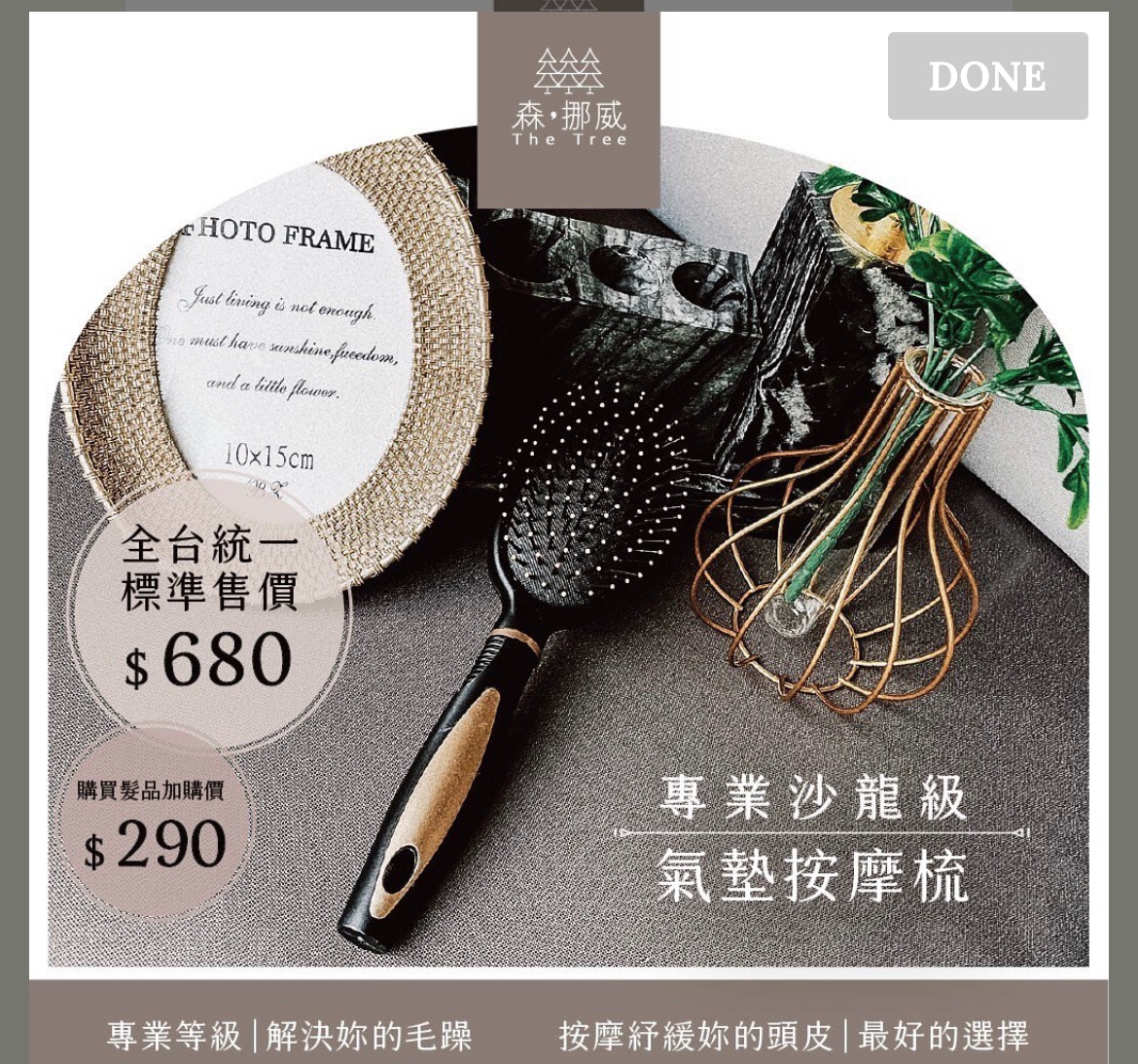 專業沙龍級氣墊按摩梳