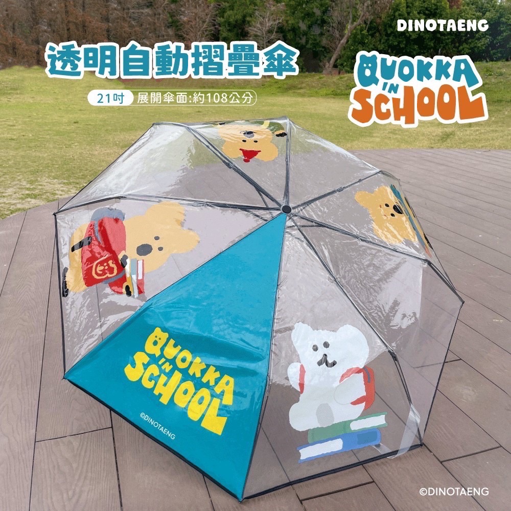 「現貨」DINOTAENG 透明自動 透明自動摺疊傘 21时