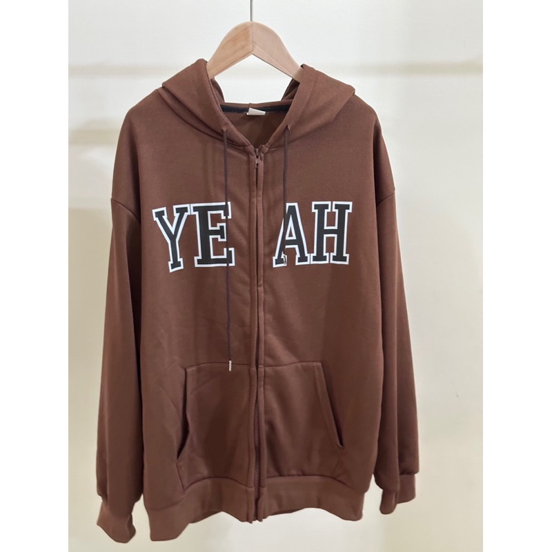 （現貨售完不補）薄款可可咖美式復古連帽拉鍊外套