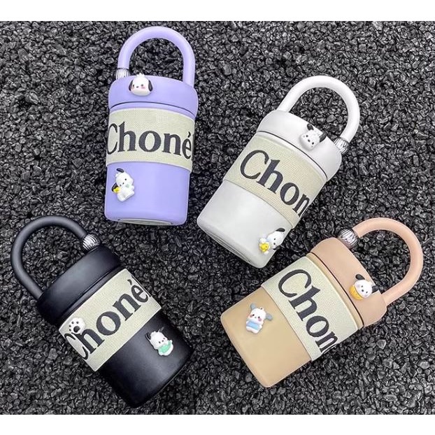 （現貨黑）304不鏽鋼可愛大容量水壺/保溫杯