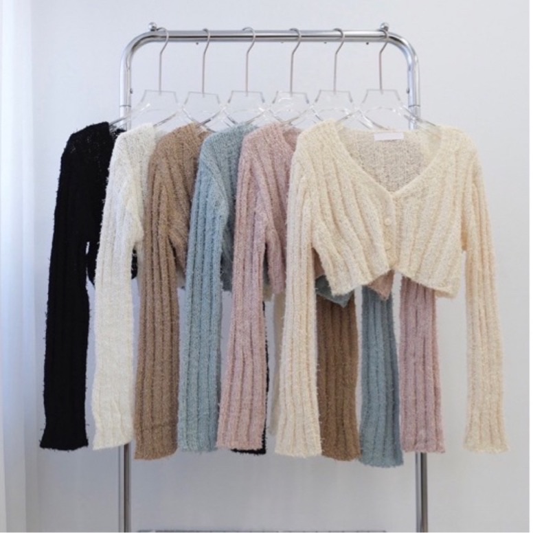 （現貨出清）韓版柔軟排釦V領針織