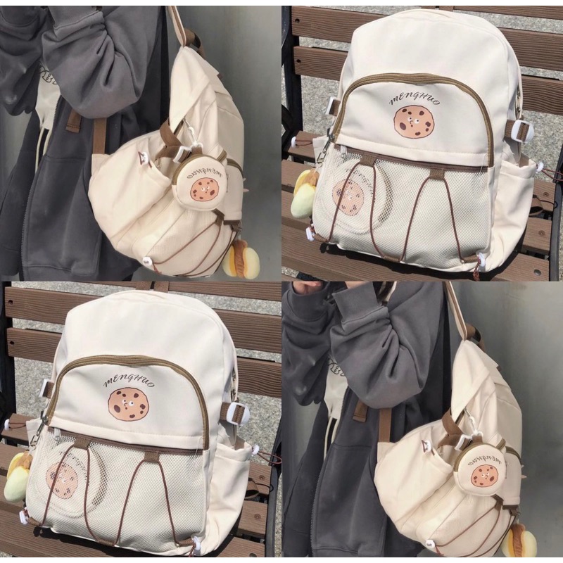 🍪🧀️🍰🍟日系可愛少女大容量書包（附同款零錢包）