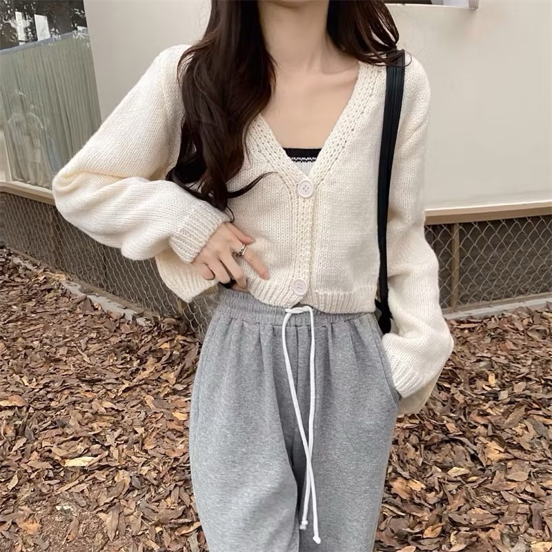 （現貨出清）溫柔V領顯瘦針織毛衣/針織外套