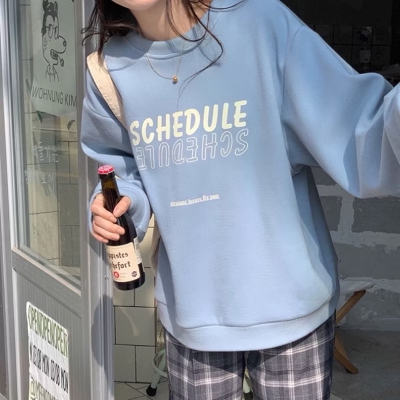 （現貨出清）大學生穿搭圓領長袖大學T