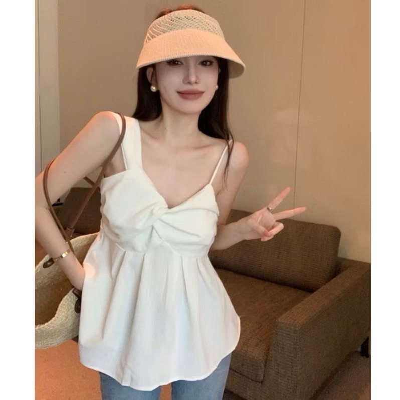 （現貨出清）純欲風不規則扭結吊帶背心衣