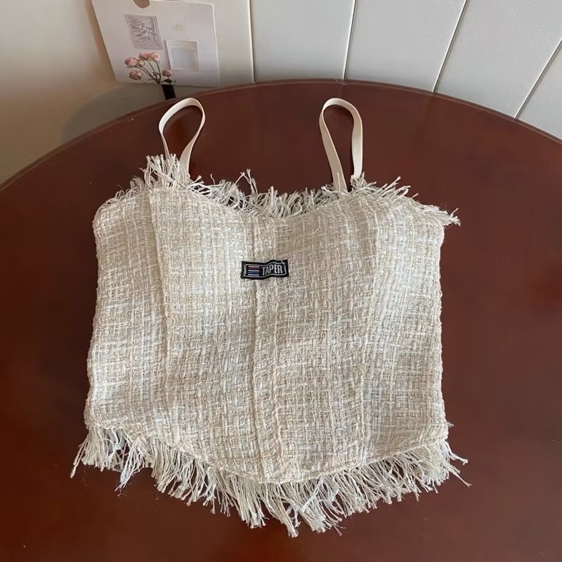 （現貨出清）小香風流蘇帶胸墊吊帶背心