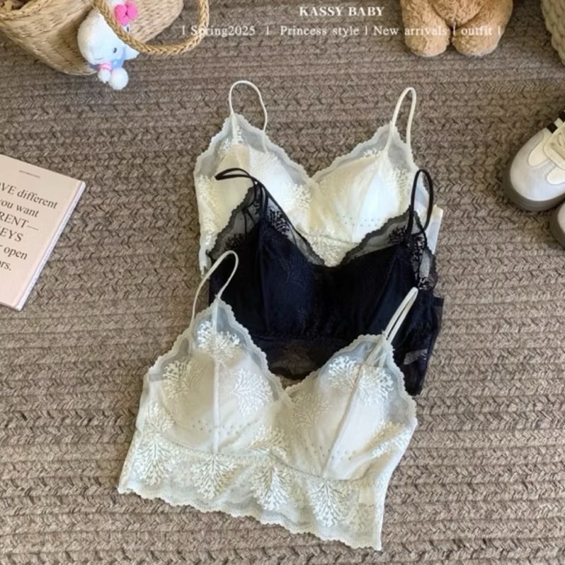 純欲風性感蕾絲胸墊背心