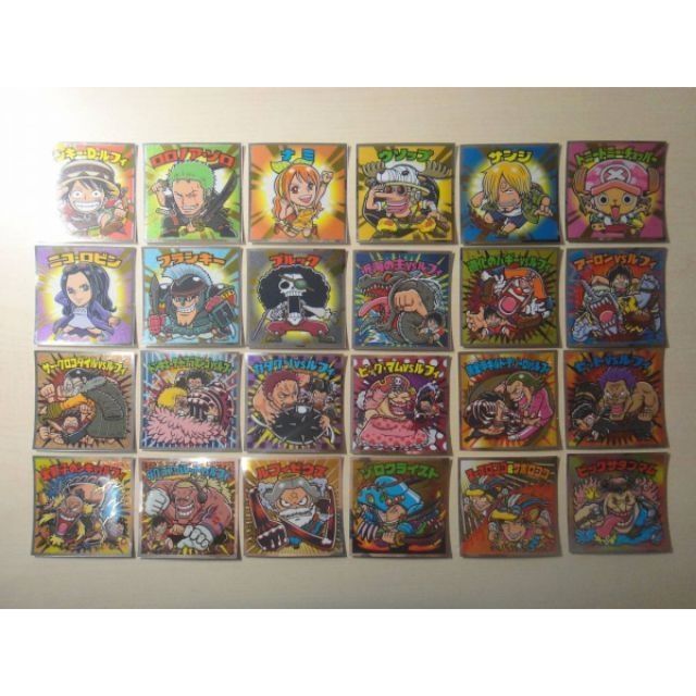 現貨 樂天 雷射貼紙 仙魔大戰 海賊王 航海王 20週年紀念 全套24張 巧克力 餅乾 貼紙 lotte 雷射小卡
