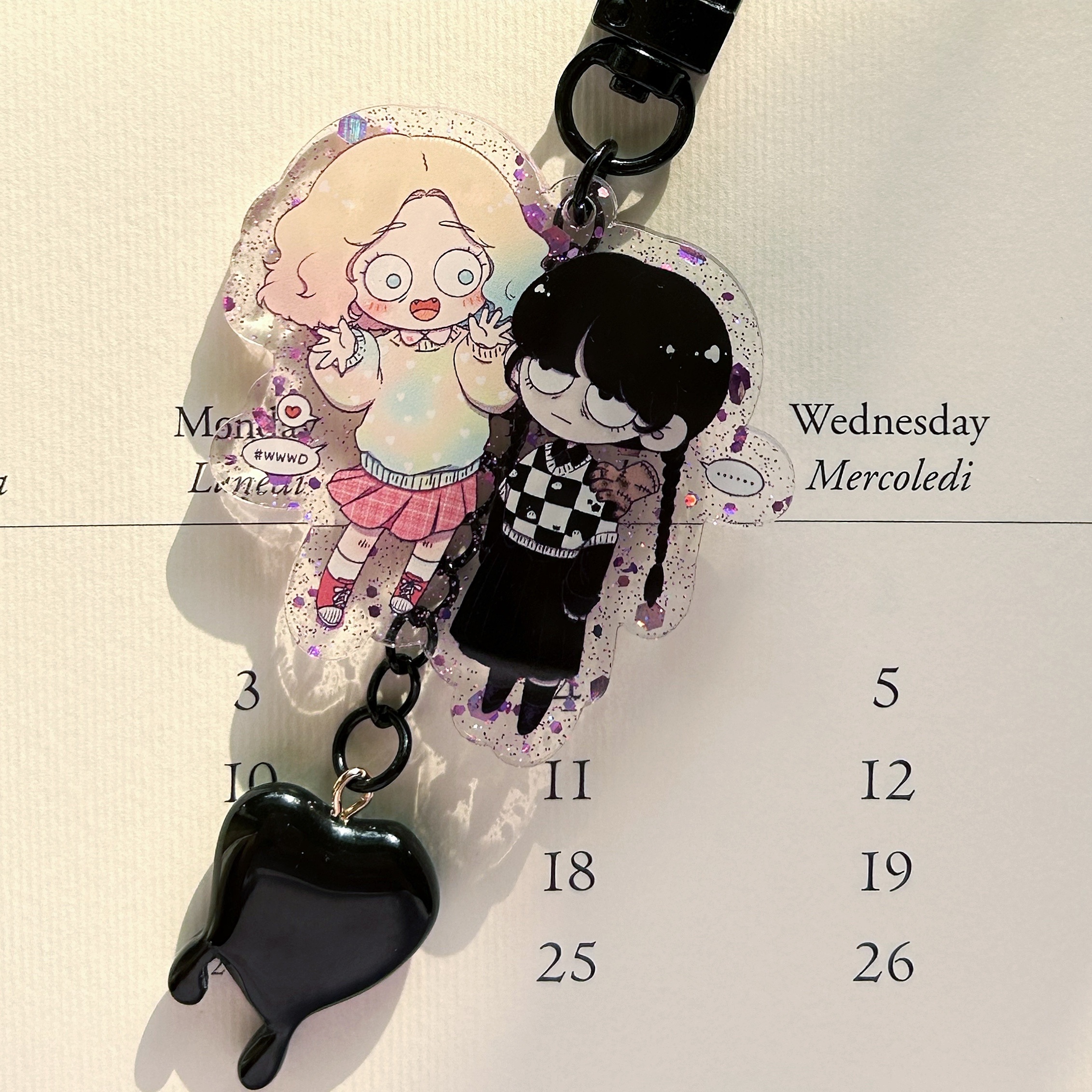 星期三好朋友壓克力吊飾