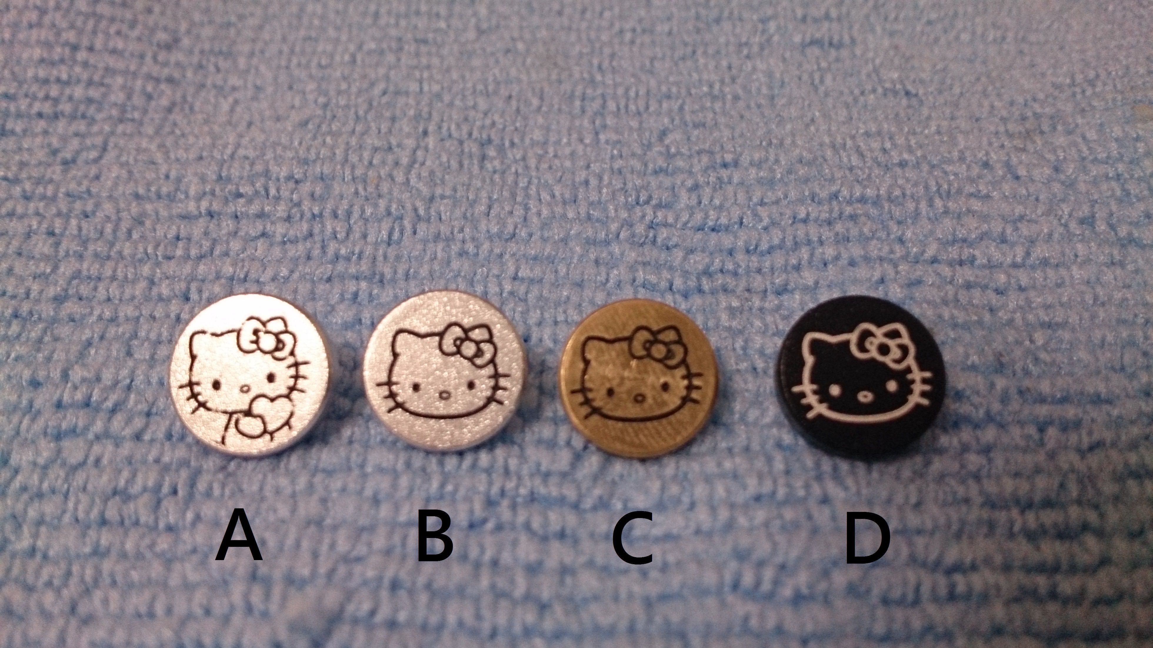 迷你精緻快門鈕 KITTY貓（有螺紋）