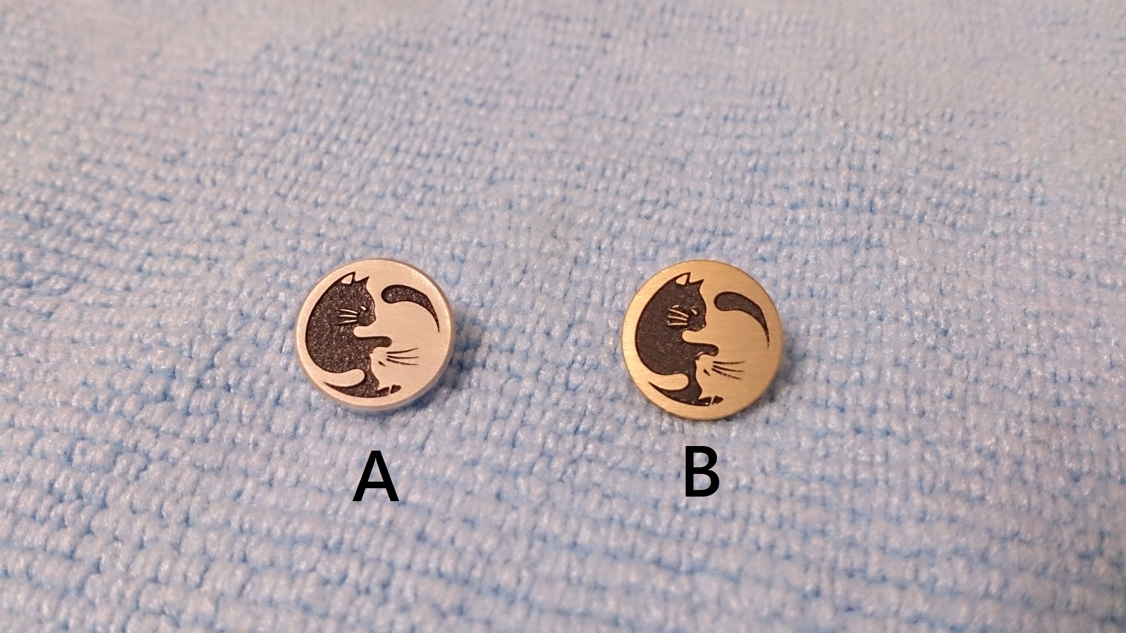 迷你精緻快門紐 黑白貓咪（有螺紋）