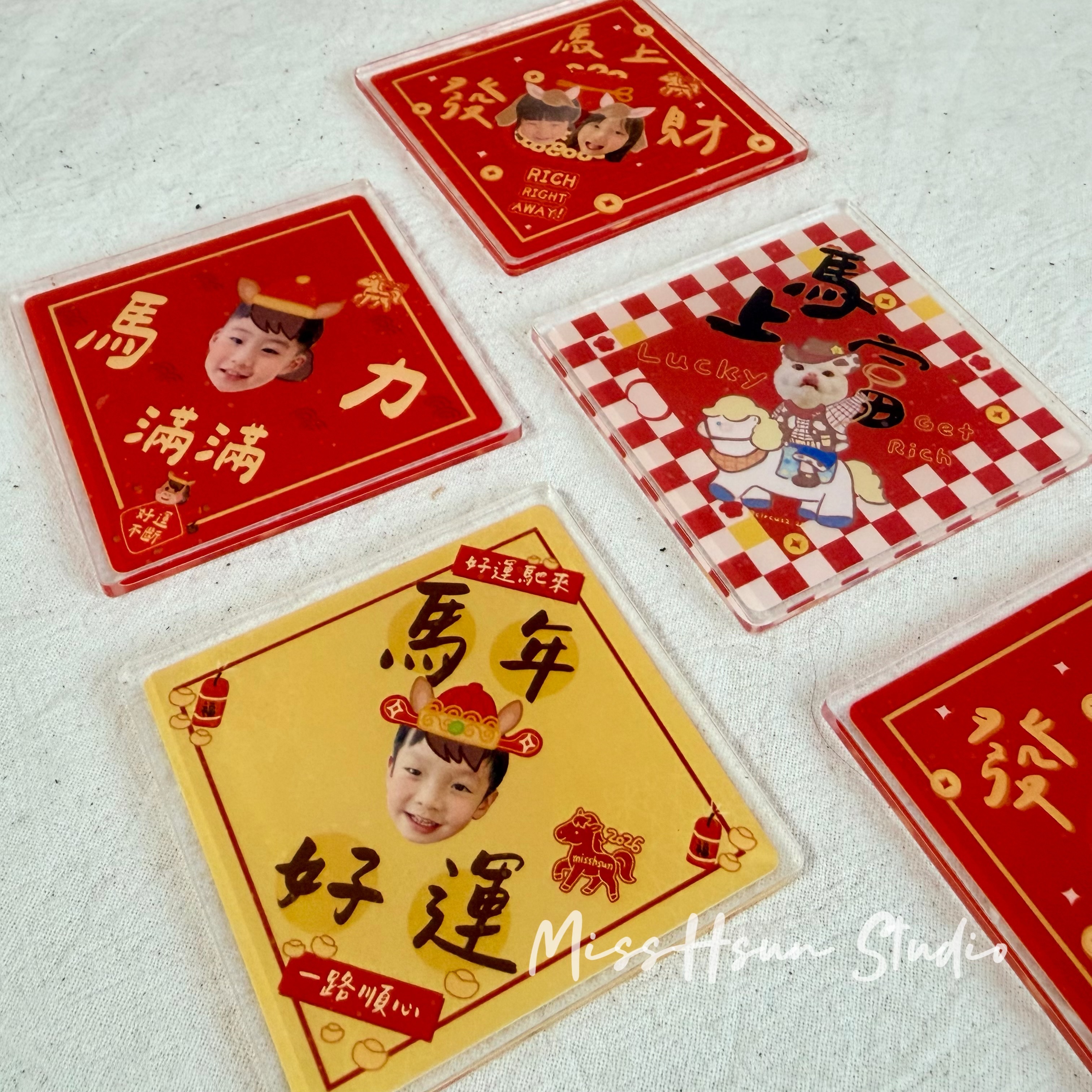 2026客製｜馬年春聯貼紙、壓克力磁鐵