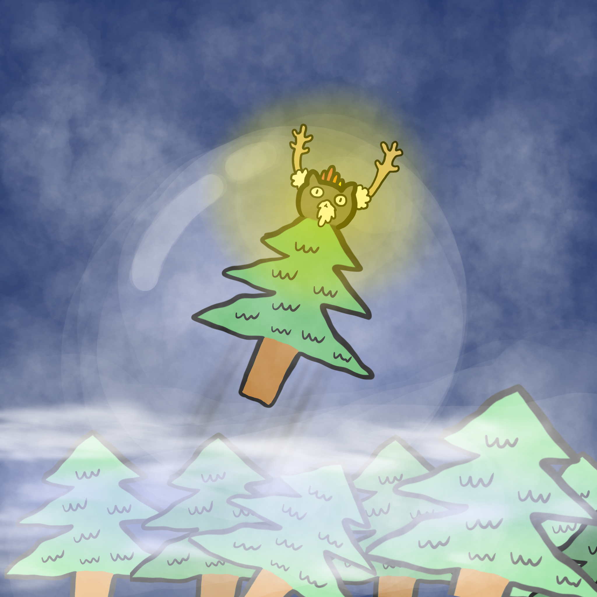 【明信片】聖誕樹起飛Flying Christmas Tree