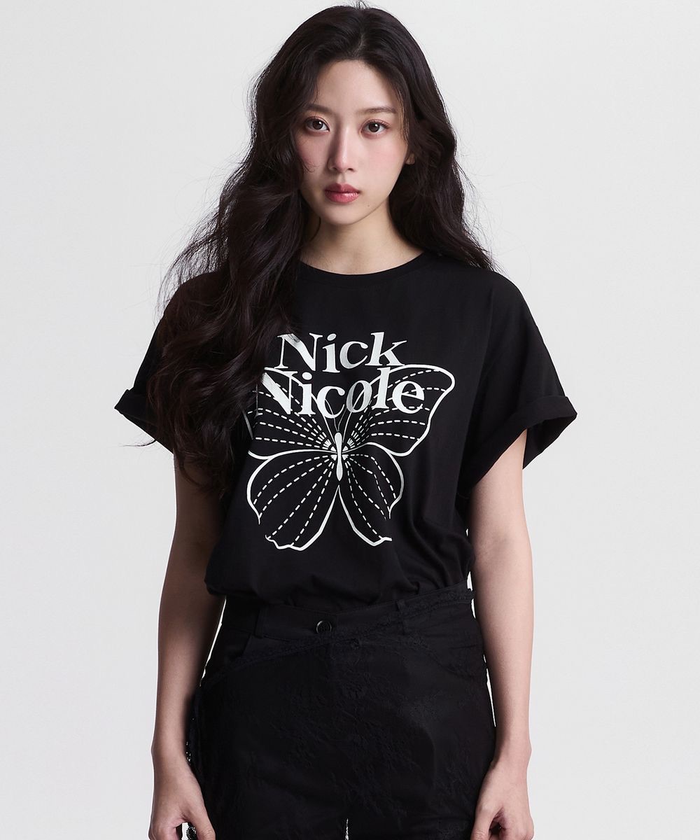 NICK NICOLE BIG BUTTERFLY SLEEVE TOP 14色