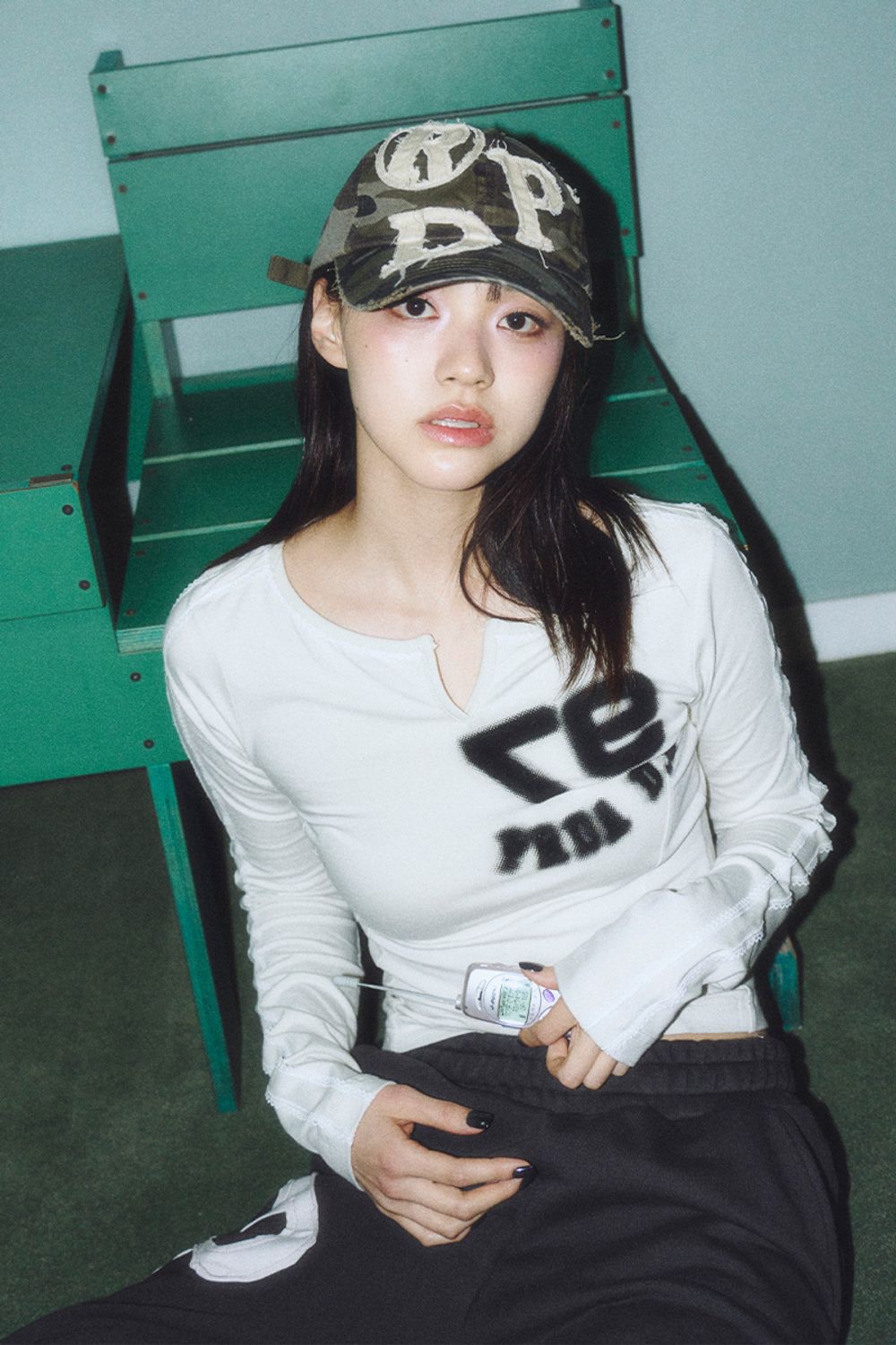 Liz同款 LACE NECK BUTTON LONG SLEEVE