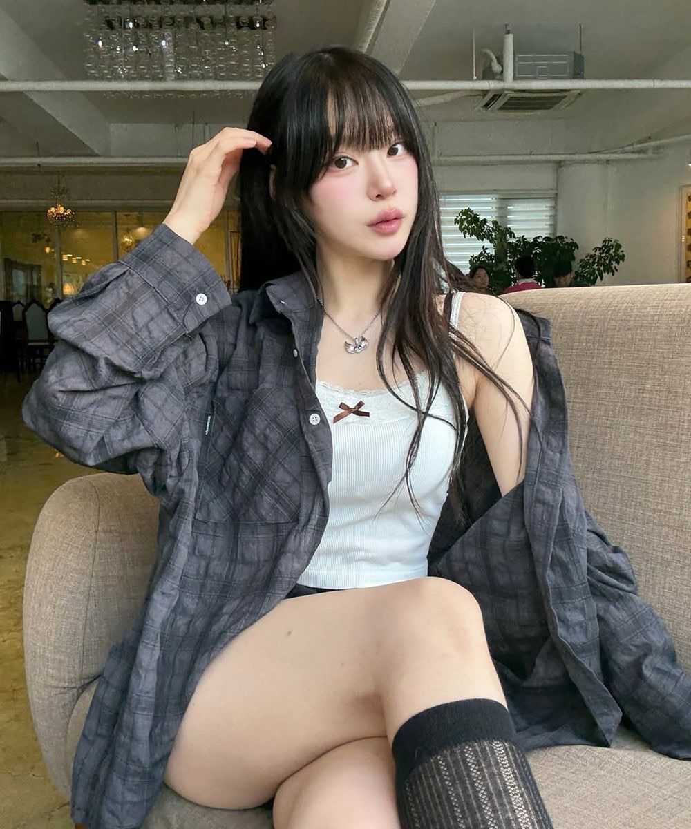 Muahmuah 格紋襯衫 루즈핏 체크 긴팔 셔츠