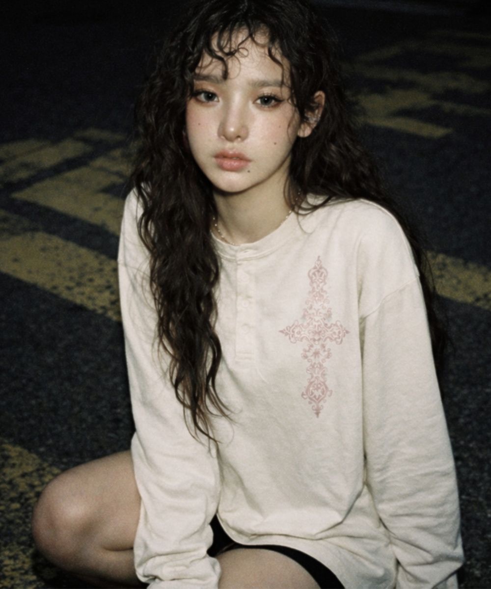 Graver SIM CROSS 長袖 헨리넥 롱슬리브 티셔츠