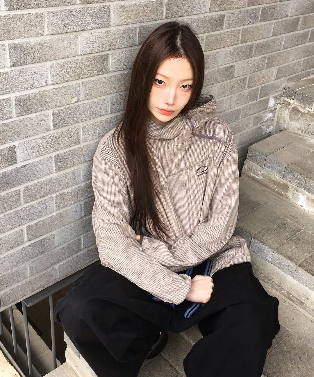 oddstudio waffle cover stitch hood t 와플 커버 스티치 후드