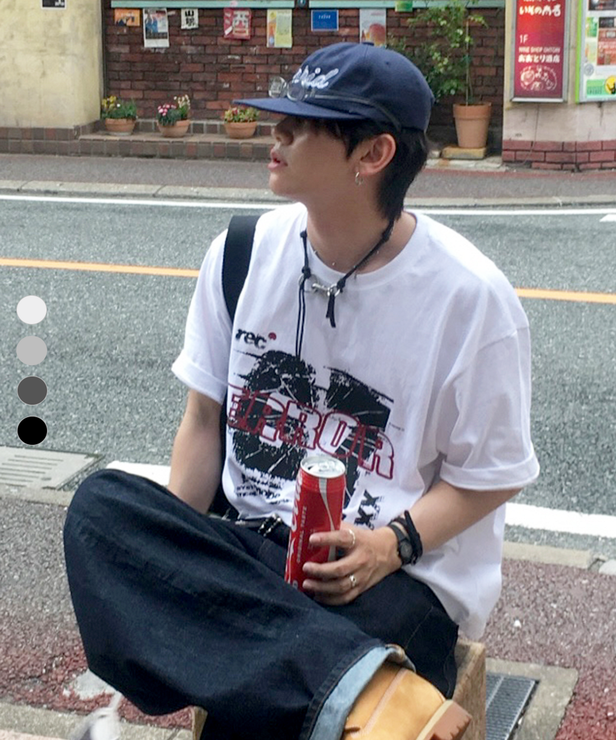 Sunoo同款 XOX 디스토티드 에러 그래픽 크롭 티셔츠 Distorted Error Graphic Crop