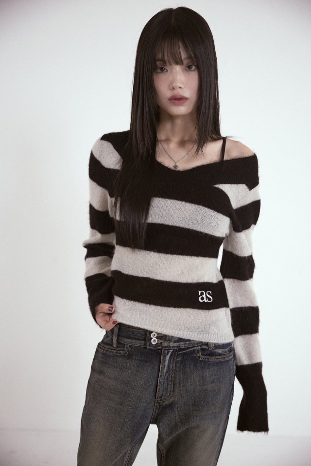 特價到8/24為止 ason PONY STRIPE KNIT