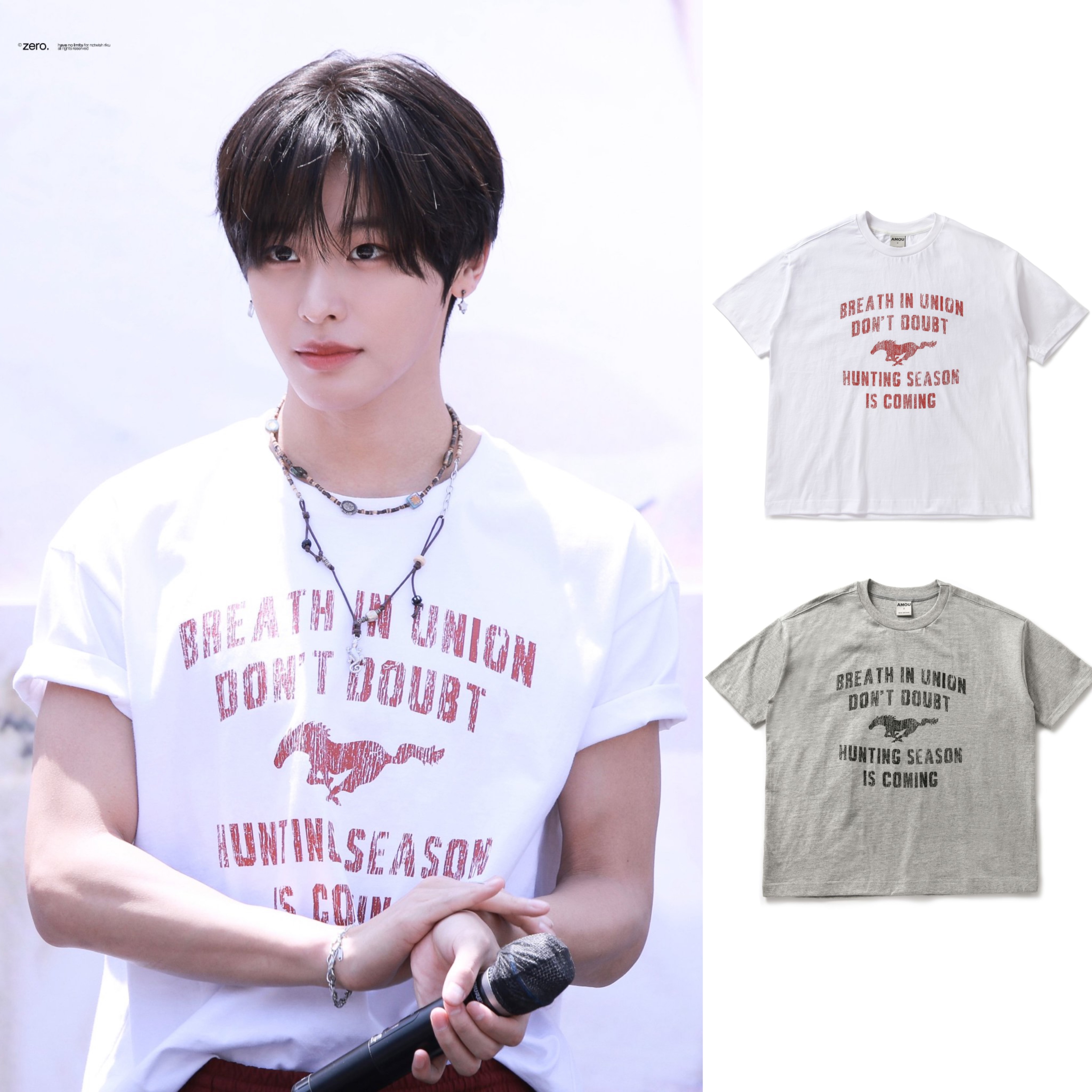 OHYUL/申惟/明宰鉉/道榮/Riku同款 Amou Vintage Horse Half T-S