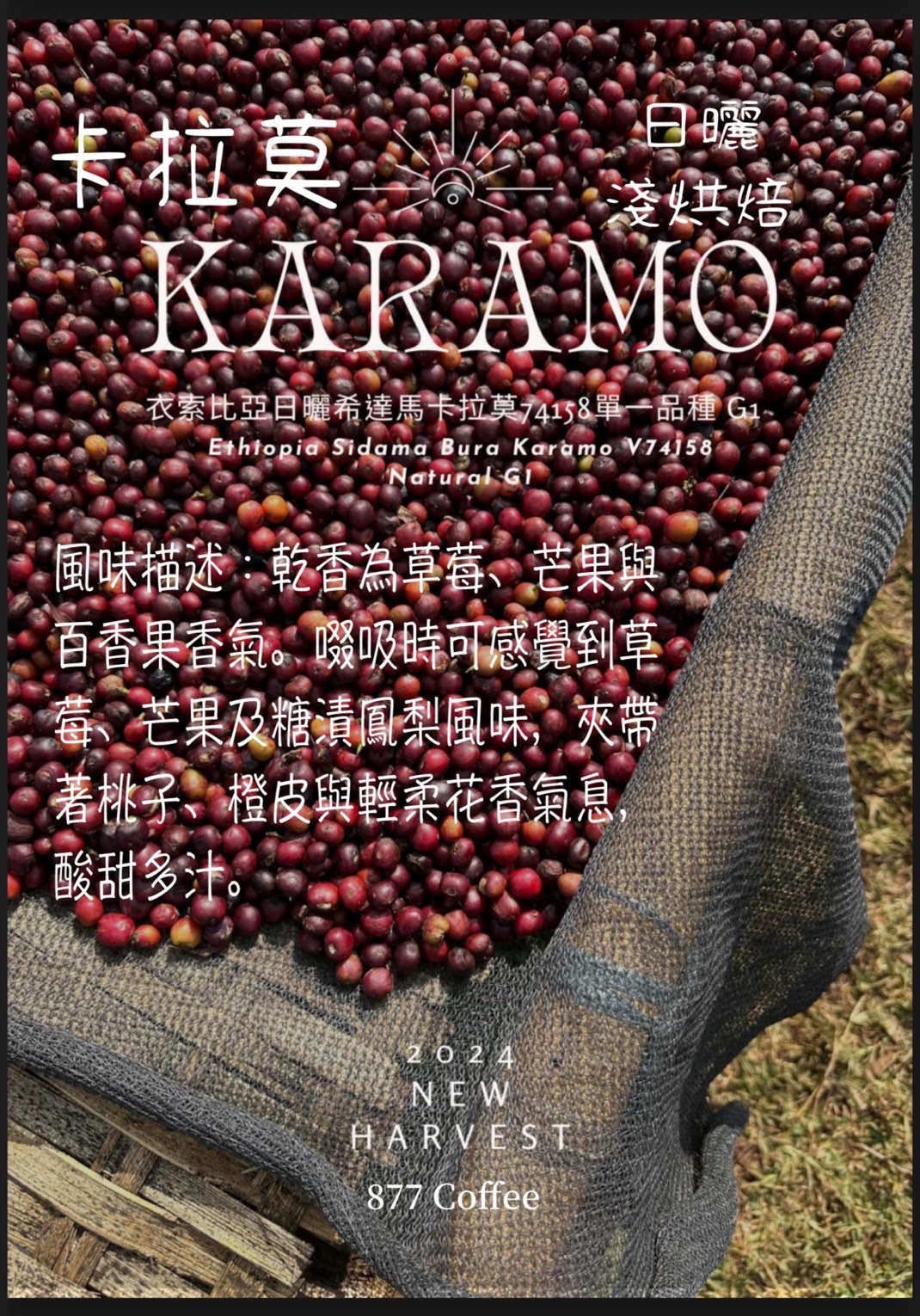 卡拉莫 衣索比亞 日曬 74158單一品種 淺烘焙
