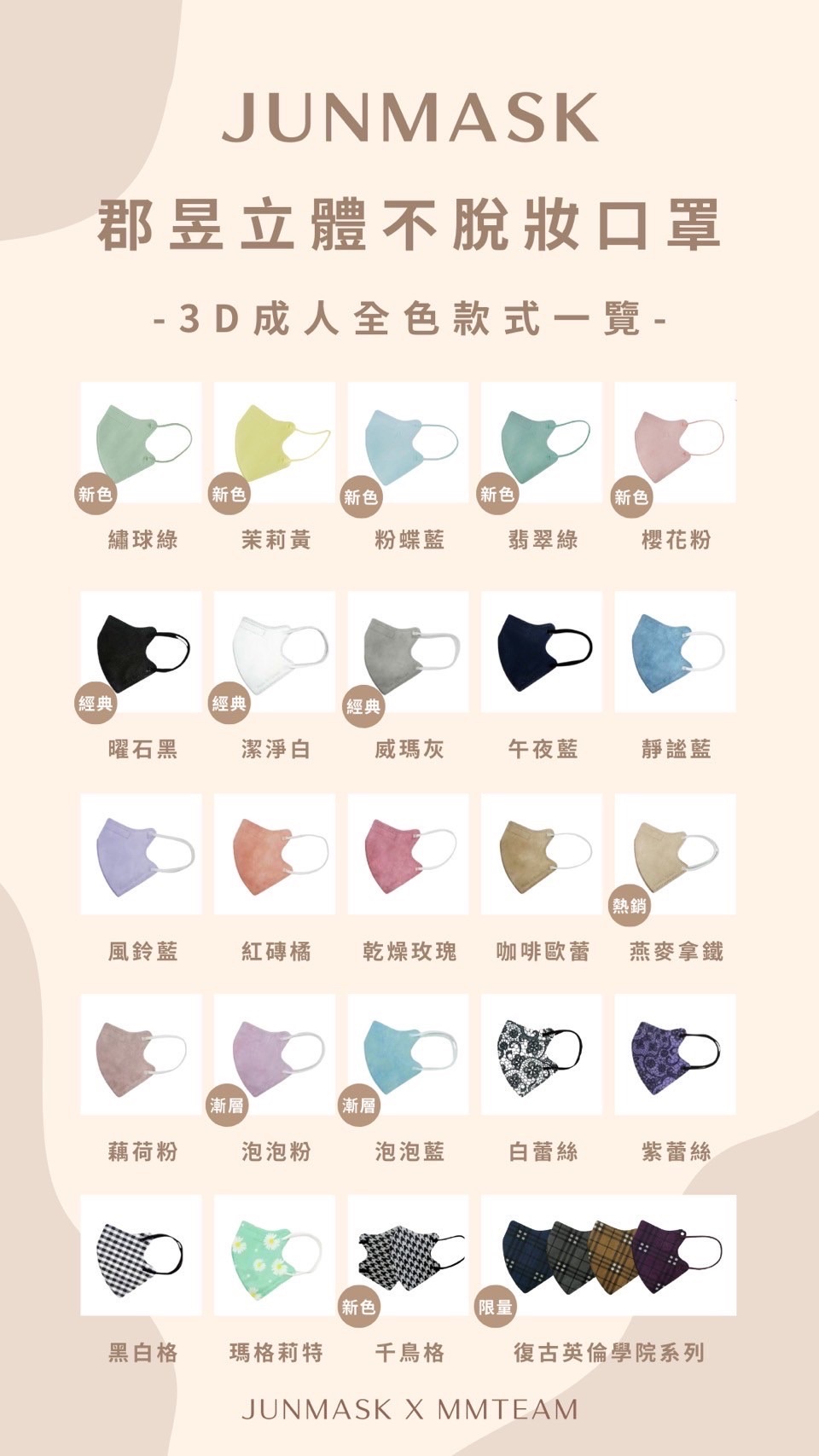 不脫妝口罩 3D立體 30入獨立包裝/盒