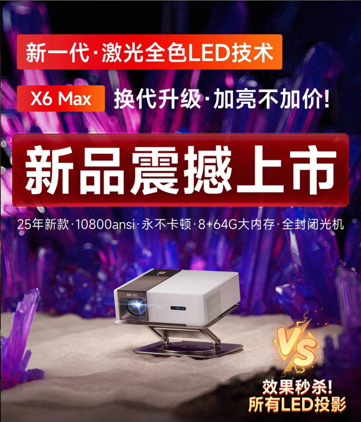 （現貨）X6 MAX Projector投影機（8G/64G）
