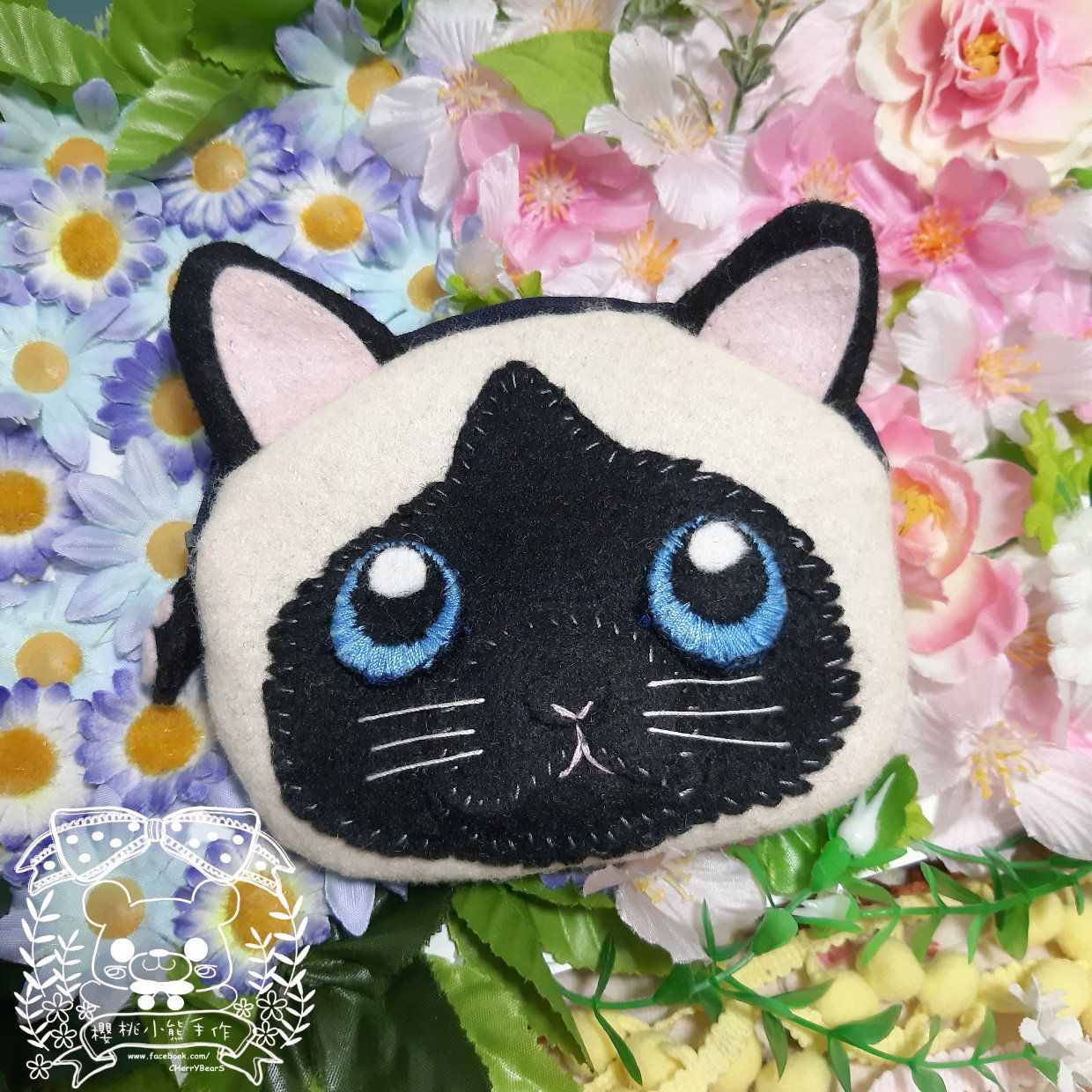 養一隻小狐狸手作＊手工 原創設計【暹羅貓識別證零錢包】