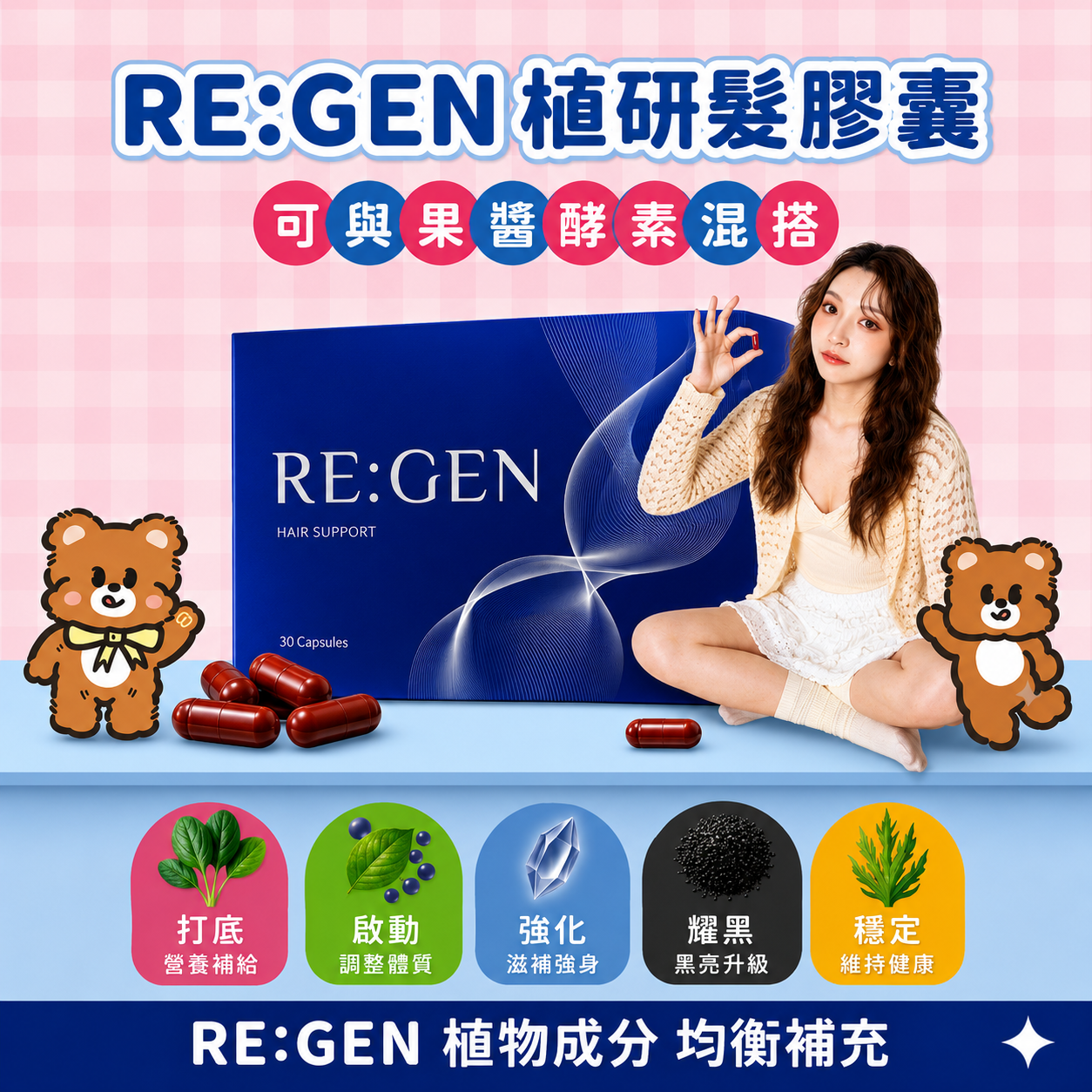 新品!!RE:GEN植研髮膠囊