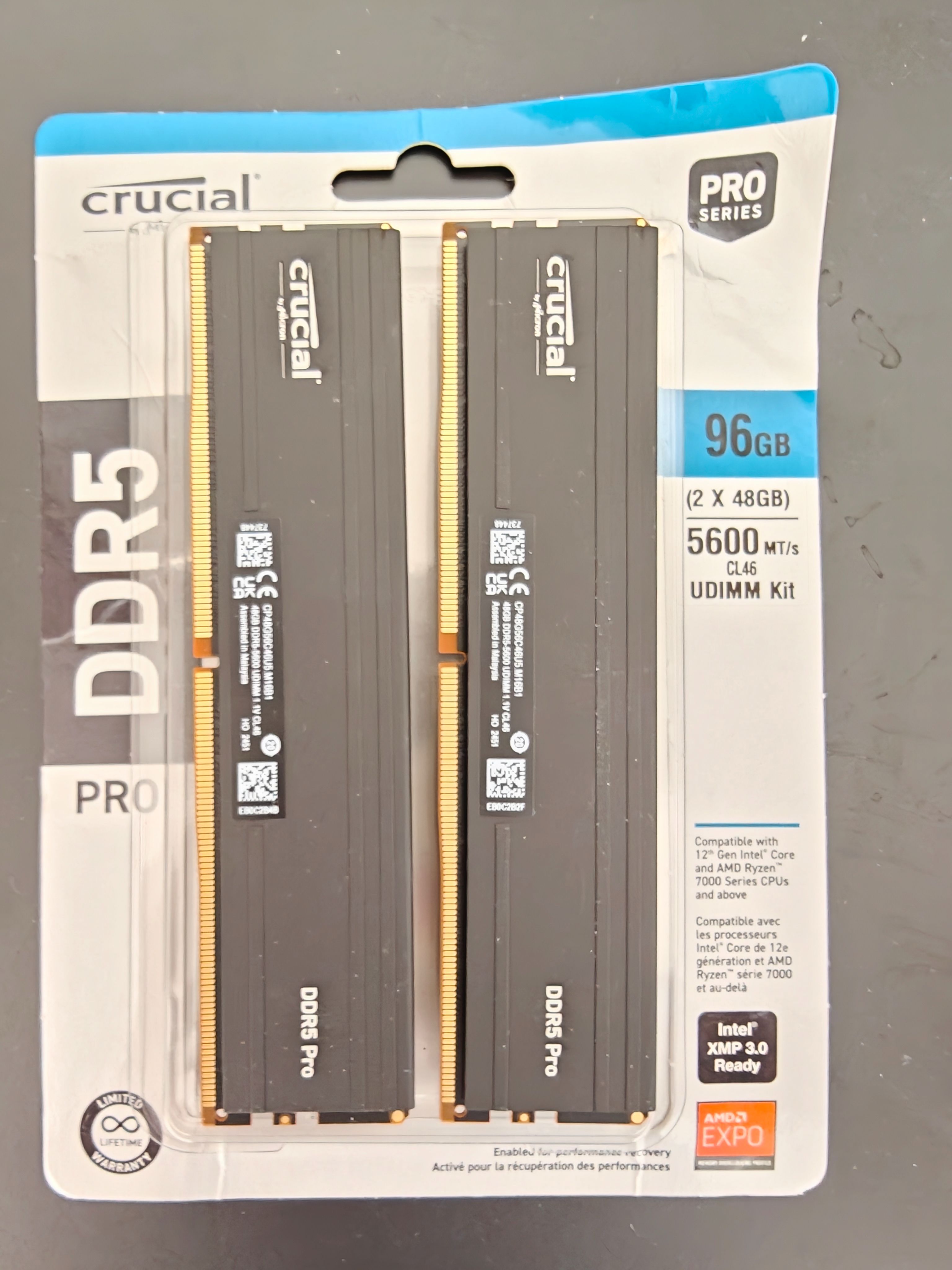 Micron 美光 PRO DDR5 5600 96G（48G*2）