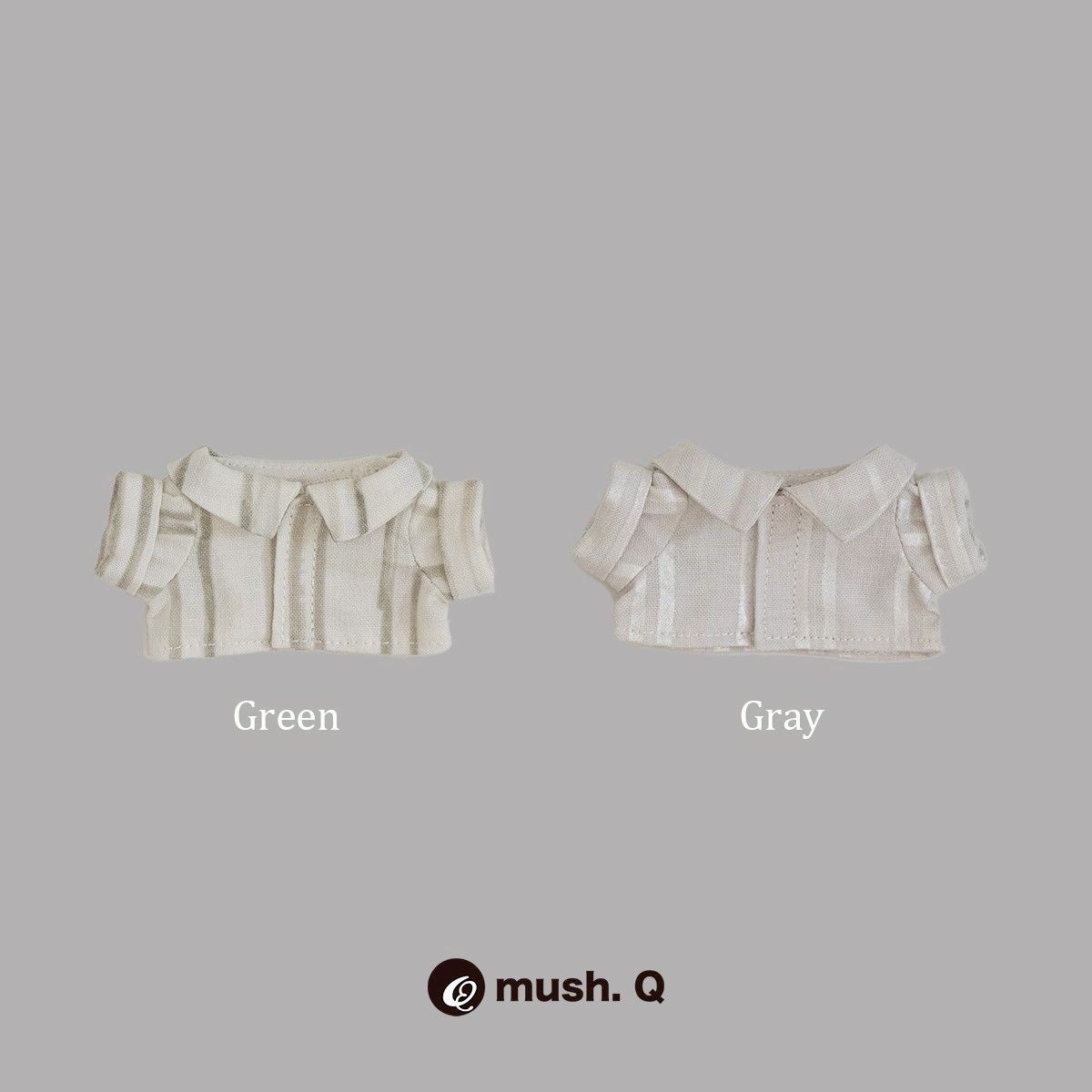 mush.Q 棉花娃 條紋襯衫-20cm、15cm、 10cm