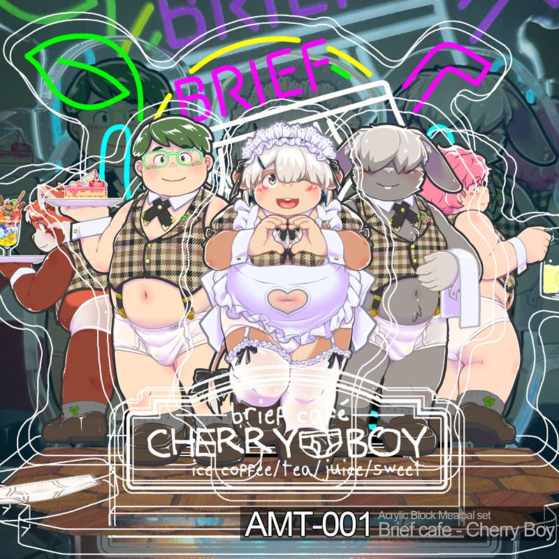 內褲咖啡廳壓克力套組 - Cherry Boys