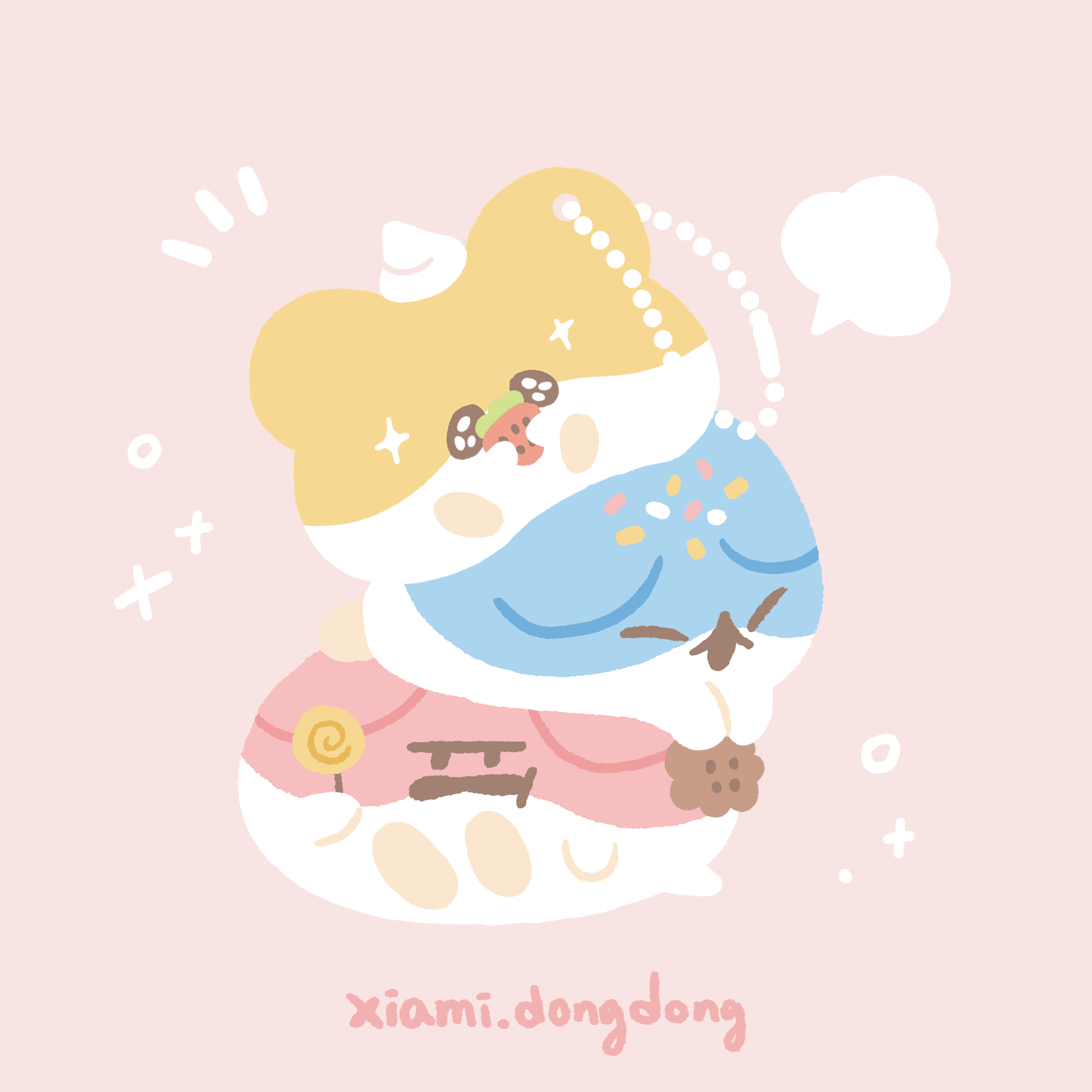 鼠芭辣西吃吃壓克力吊飾🐹🍭🍪🍓