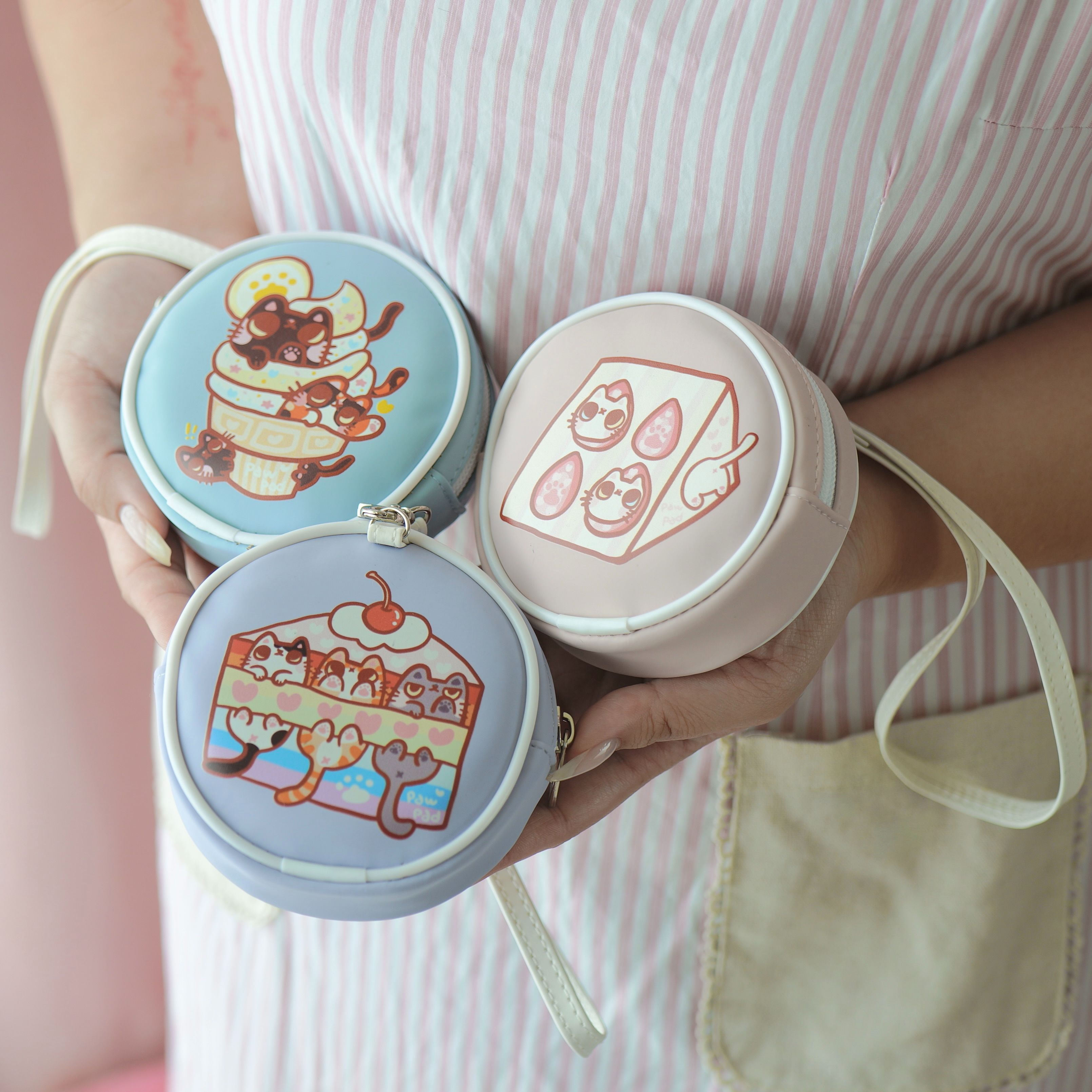 肉球皮革圓圓錢包