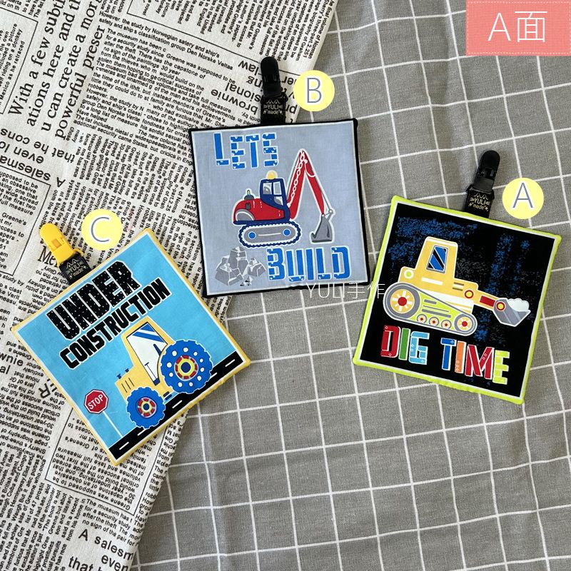 工程車方形系列手帕夾-背面為素面-點圖進入有多圖